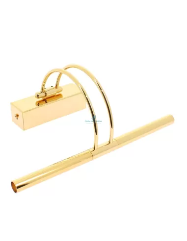 Foco metálico 12087 Pictura aplique brazo curvo dorado 2 LEDs 35w L. 36cm